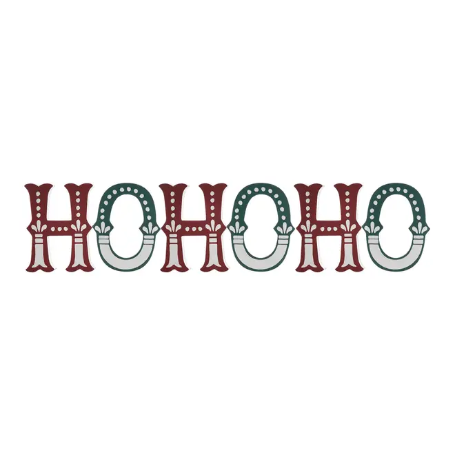 LETRAS DECORATIVAS NOEL SOUNDS HOHO HOME - VERMELHO HINDU/ENGLISH GREEN - Foto 1