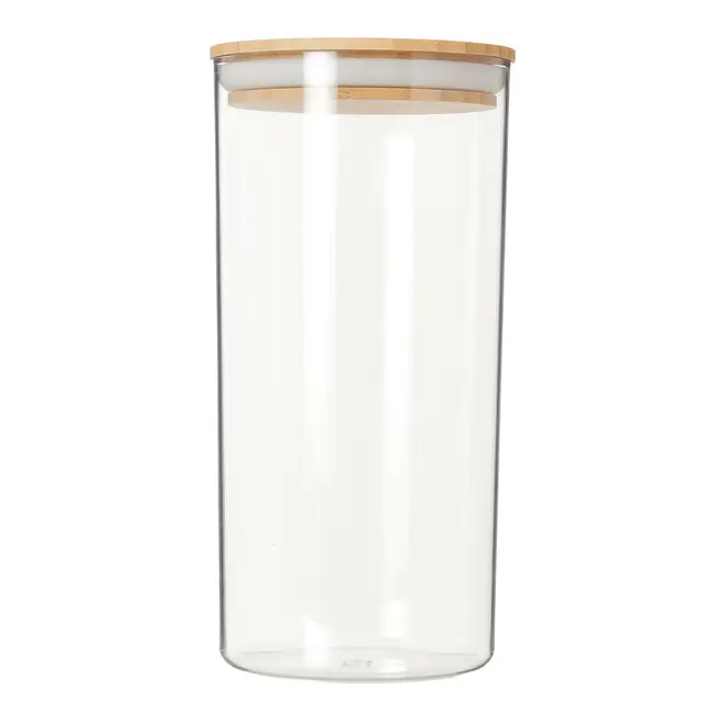 POTE HERMÉTICO REDONDO 1,5 L BAMBUCCI - INCOLOR/BAMBU - Foto 1