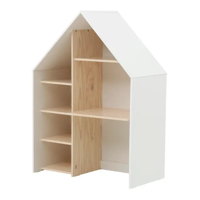 ESTANTE/ESCRIVANINHA INFANTIL 96 CM X 1,32 M MINICIDADE - BRANCO/NATURAL WASHED - Foto 2
