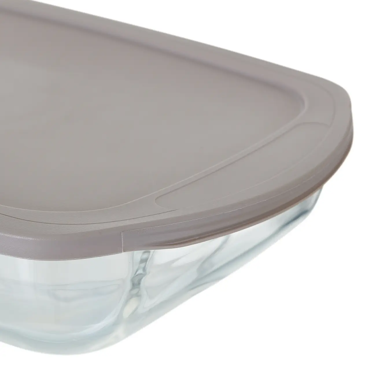 TRAVESSA REFRATRÁRIA COM TAMPA 33 CM X 20 CM DOLIA GLASS - INCOLOR/CAMELO - Foto 6