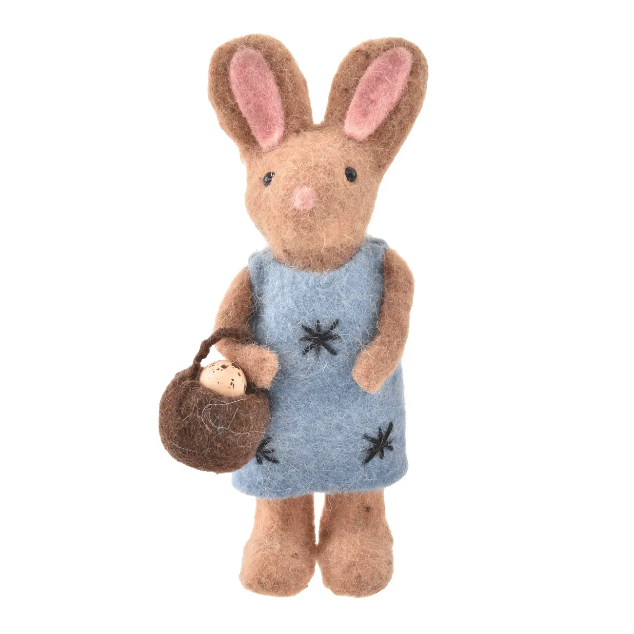 COELHO COM CESTO 25 CM PASCOQUETTE - BLEU CENDRÉ/MARROM - Foto 1