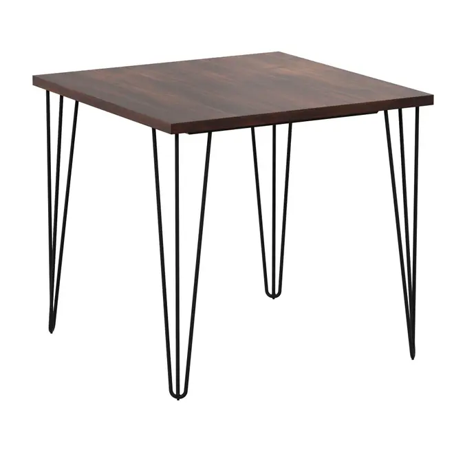 MESA DE JANTAR MESA 80 CM X 80 CM ZAHARA - PRETO/NOZES RÚSTICO - Foto 49