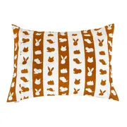 FRONHA INFANTIL LIST 50 CM X 70 CM FEIRA DOS BICHOS - OFF WHITE/CASCA DE URUCUM - Foto 1