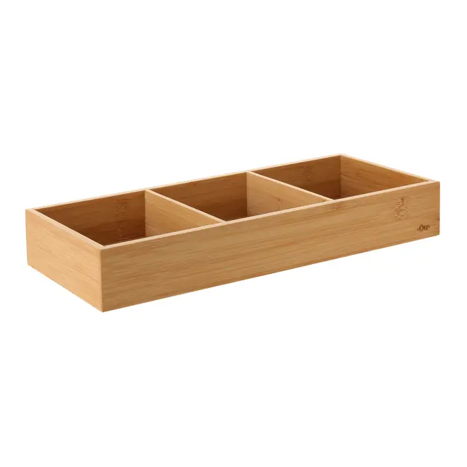 ORGANIZADOR 38 CM X 15 CM 3 DIVISÓRIAS BAMBOO - BAMBU - Foto 2