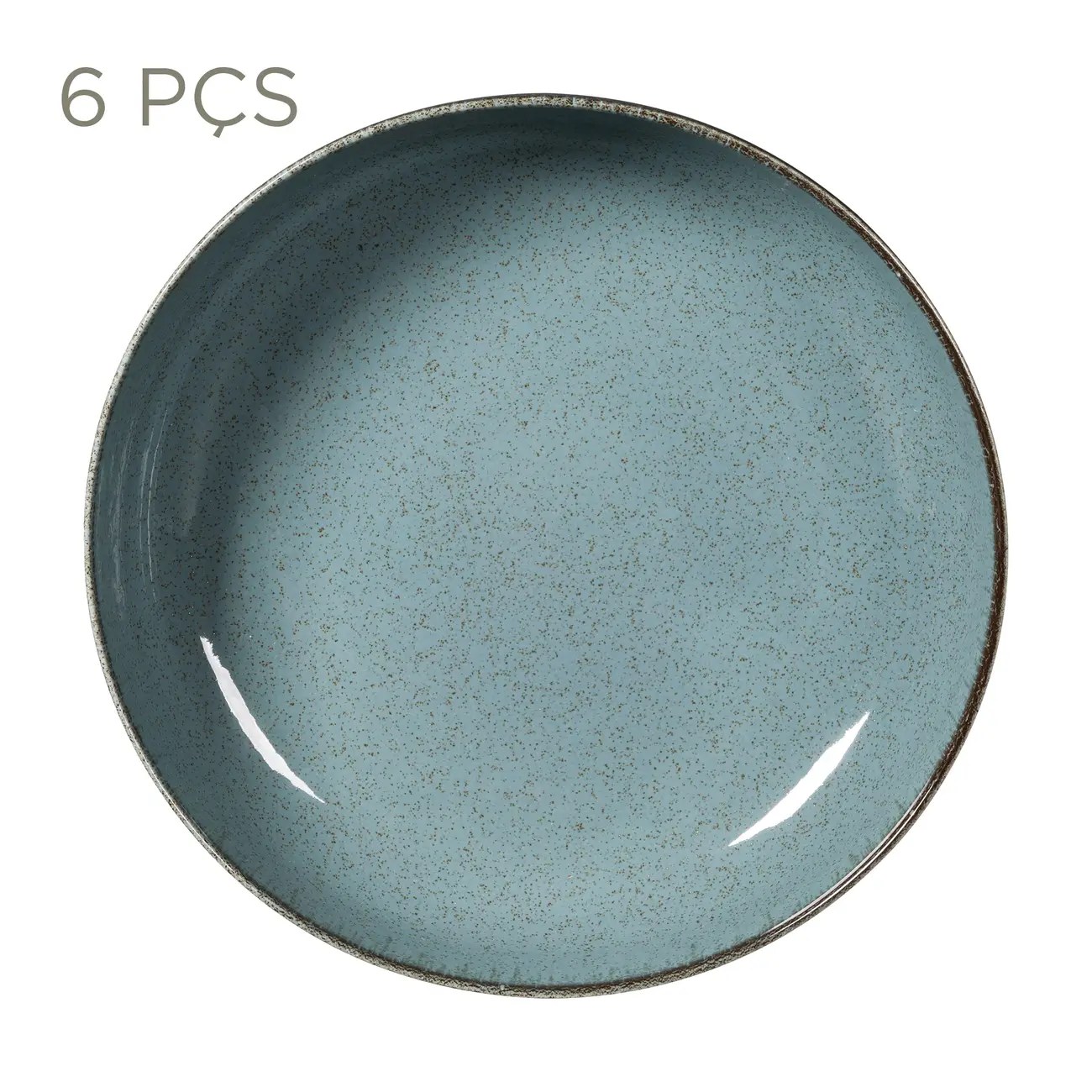JOGO DE PRATO FUNDO C/6 PEÇAS FINEST - BLEU CENDRÉ - Foto 1