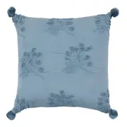 ALMOFADA 45 CM X 45 CM CHEZ MOI FLEUR - BLEU CENDRÉ - Foto 1