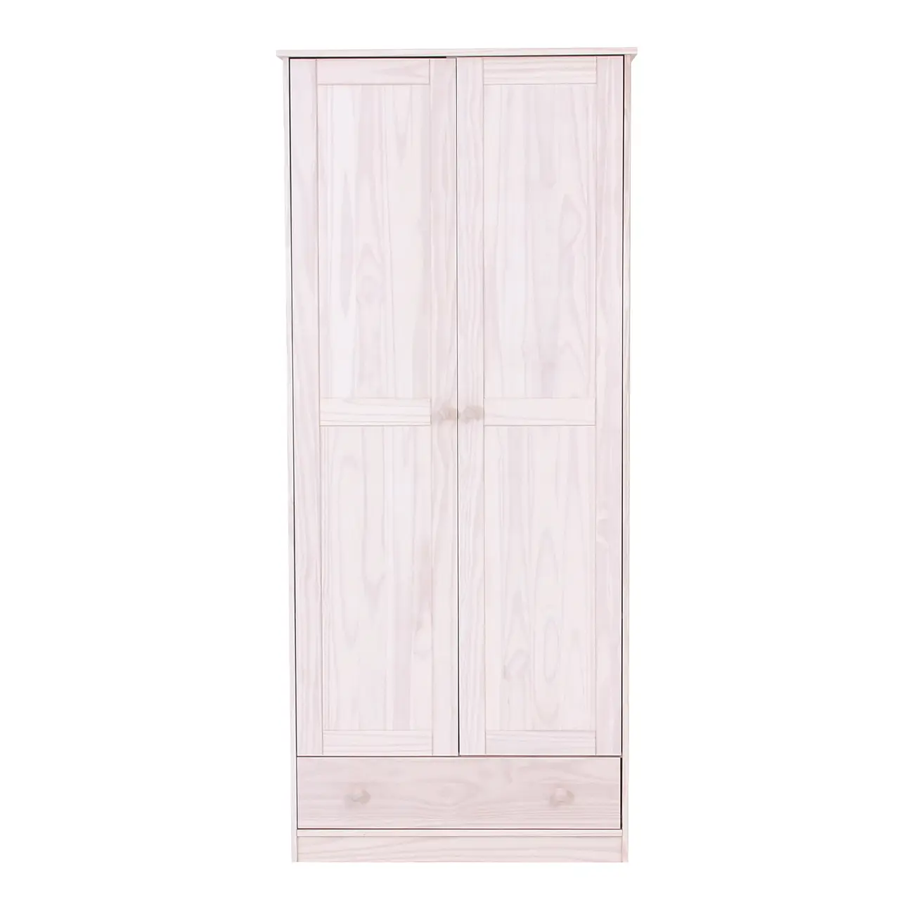 GUARDA-ROUPA DE SOLTEIRO 2 PORTAS/1 GAVETA TIMBER - BRANCO LAVADO - Foto 1