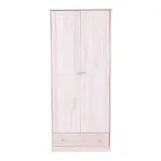 GUARDA-ROUPA DE SOLTEIRO 2 PORTAS/1 GAVETA TIMBER - BRANCO LAVADO - Foto 1