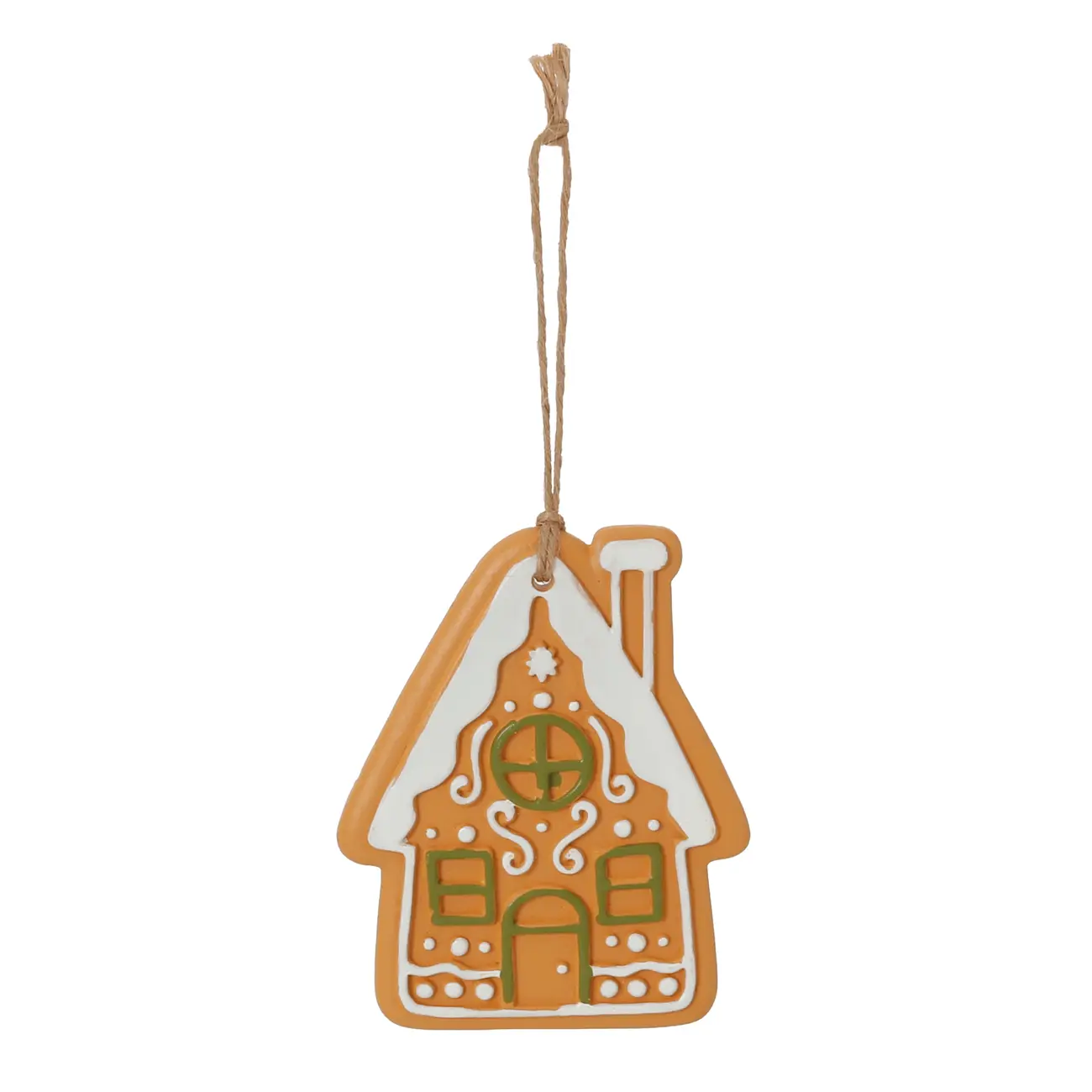PINGENTE GINGERHOUSE 11 CM VILAREJO NOEL - MULTICOR/CIPRESTE - Foto 1