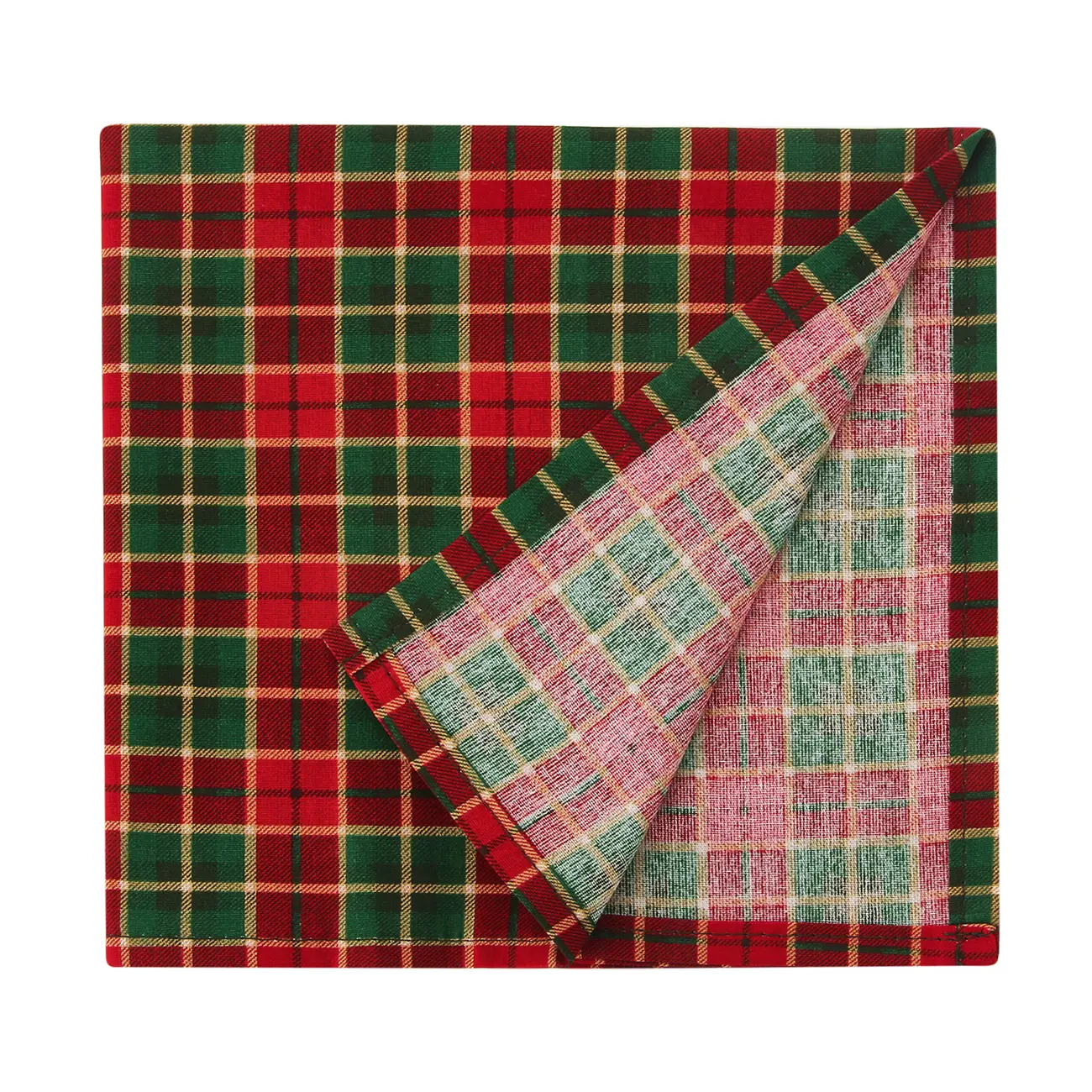 GUARDANAPO 40 CM X40 CM PACOTE COM 4 BORDAR, AMAR E CELEBRAR - VERMELHO/VERDE - Foto 2
