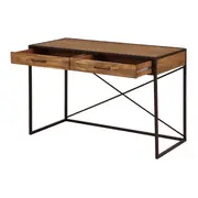 ESCRIVANINHA 2 GAVETAS 1,20 M X 52 CM STEAM TRUNK - CASTANHO/ENCERADO CASTANHO - Foto 3