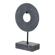 ADORNO MESA 33 CM GEOMARBLE - PRETO/CINZA - Foto 2