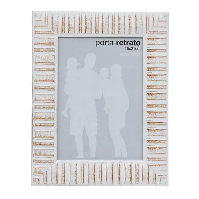 PORTA-RETRATO 15 CM X 21 CM PROVENCE - BRANCO/CANELA DO CEILÃO - Foto 1