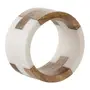 ARGOLA PARA GUARDANAPO CONJUNTO COM 2 PEÇAS MANGO - CASTANHO/OFF WHITE - Foto 1