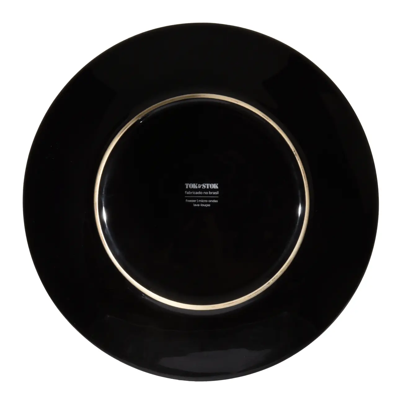 PRATO RASO MYSTICAL - PRETO BRILHANTE/OURO - Foto 3