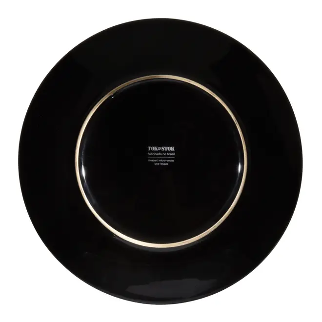 PRATO RASO MYSTICAL - PRETO BRILHANTE/OURO - Foto 3
