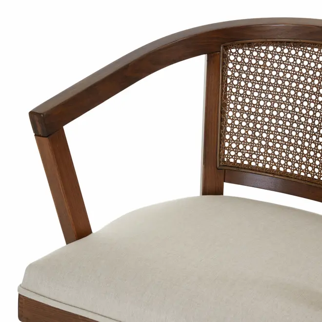 CADEIRA HOME OFFICE COM PALHINHA ATENA - NOZES/BEGE - Foto 6