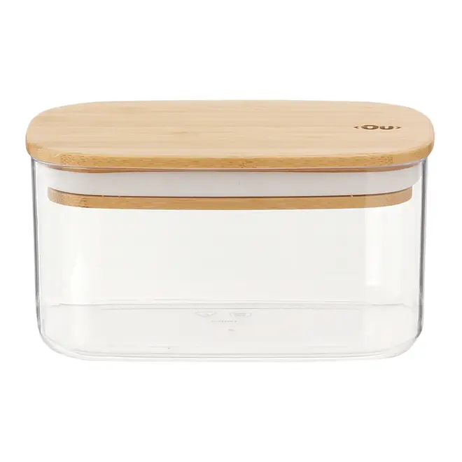 POTE HERMÉTICO 650 ML BAMBUCCI - INCOLOR/BAMBU - Foto 1