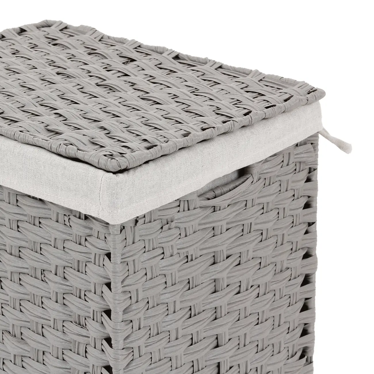 CESTO DOBRÁVEL 60 CM X 40 CM X 30 CM NID - CINZA PROVENCE/NATURAL - Foto 10