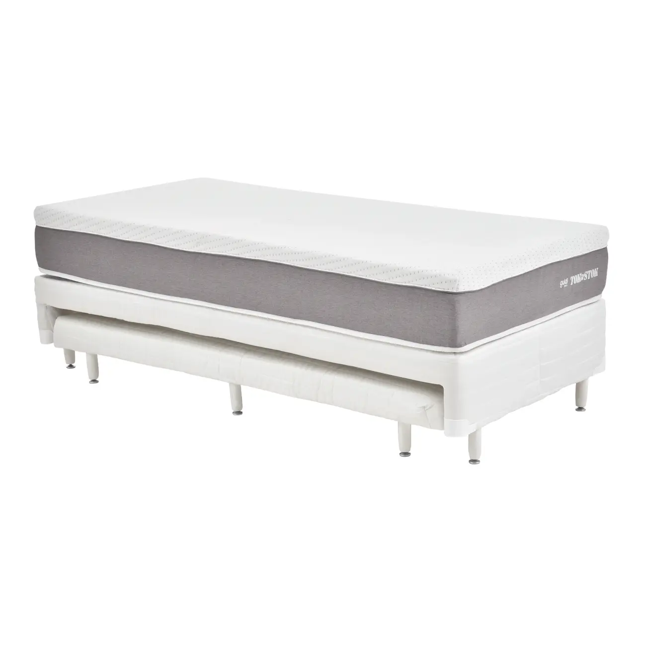 CAMA BOX SOLT 88 C/INF TATOU FIRME/MAX - CINZA/BRANCO - Foto 2