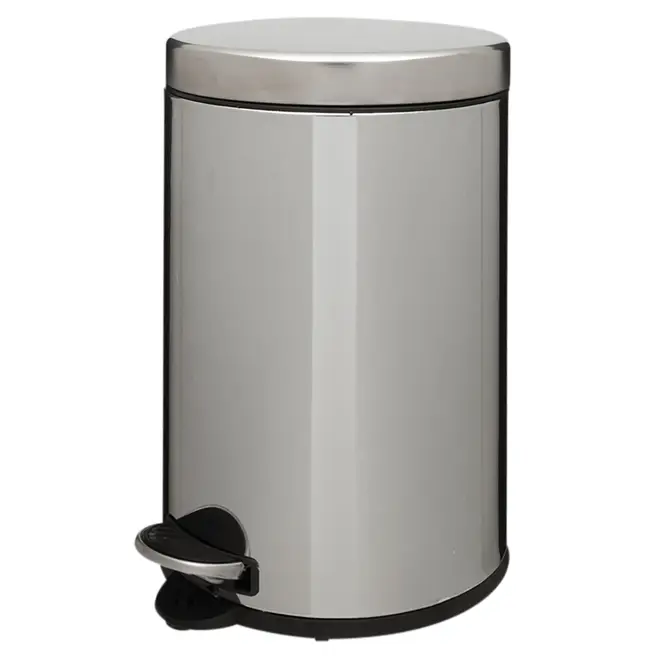 LIXEIRA COM PEDAL 12 L HOYT - INOX/PRETO - Foto 2