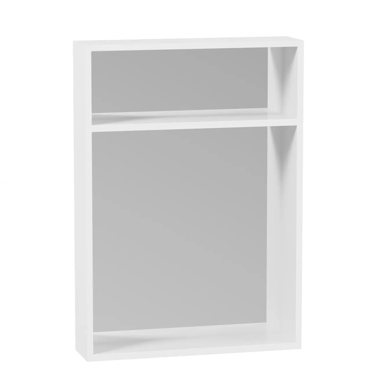 ESPELHO 1 PRATELEIRA 60 CM X 84 CM LIVA - BRANCO/PRATA - Foto 2