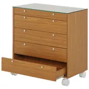NAMI CÔMODA 5GV 80X45 C/ TAMPO VIDRO - FREIJÓ/INCOLOR - Foto 3