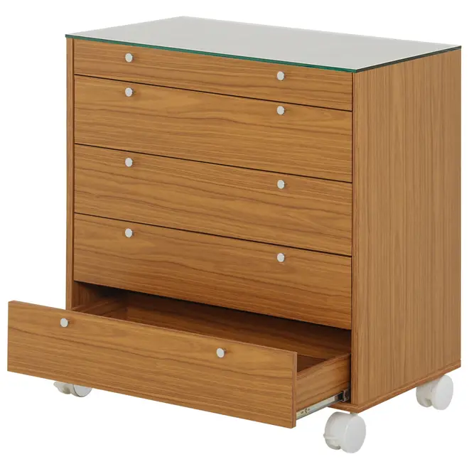 NAMI CÔMODA 5GV 80X45 C/ TAMPO VIDRO - FREIJÓ/INCOLOR - Foto 3