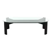 MESA DE CENTRO OVAL 1,30 M X 60 CM TRISKEL - EBANIZADO/INCOLOR - Foto 1