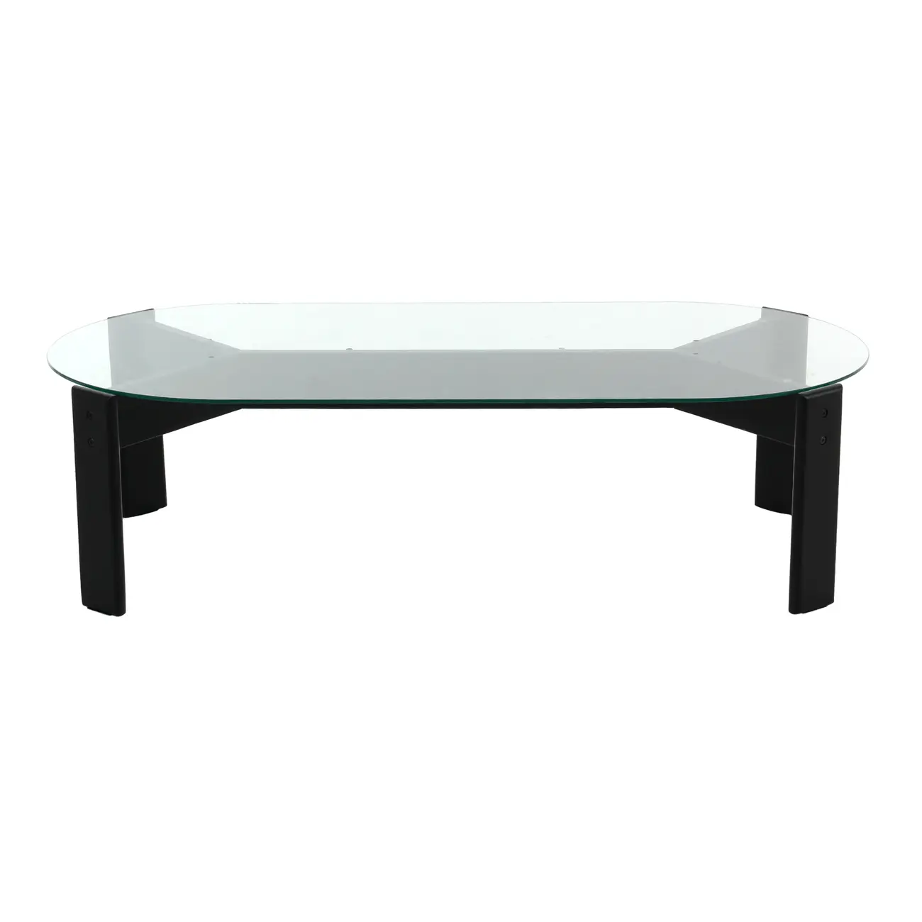 MESA DE CENTRO OVAL 1,30 M X 60 CM TRISKEL - EBANIZADO/INCOLOR - Foto 1