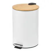 LIXEIRA COM PEDAL 12 L BAMBUMIX - BRANCO/BAMBU - Foto 2