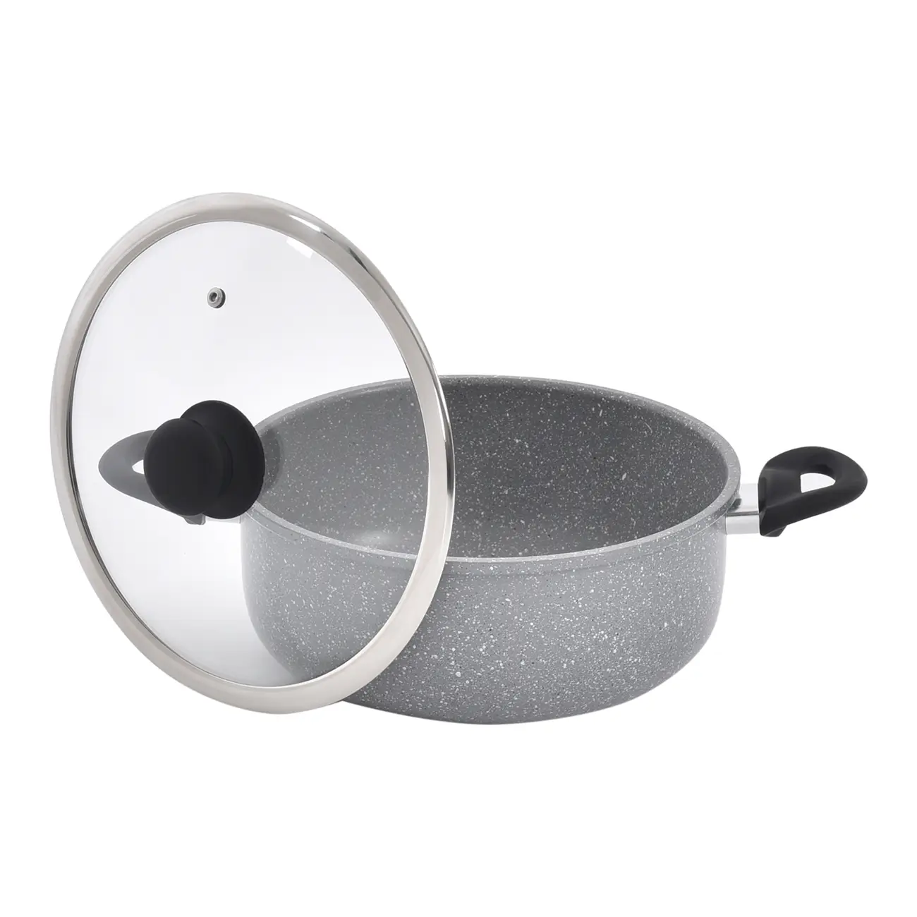 CAÇAROLA INDUÇÃO 20 CM GRANITY - KONKRET/PRETO - Foto 3