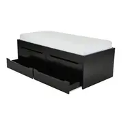 CAMA DE SOLTEIRO ALTA COM 4 GAVETAS 88 CM JOKER - PRETO - Foto 2