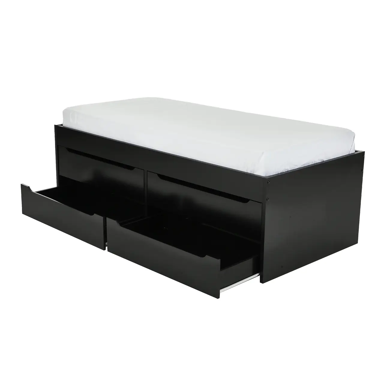 CAMA DE SOLTEIRO ALTA COM 4 GAVETAS 88 CM JOKER - PRETO - Foto 2