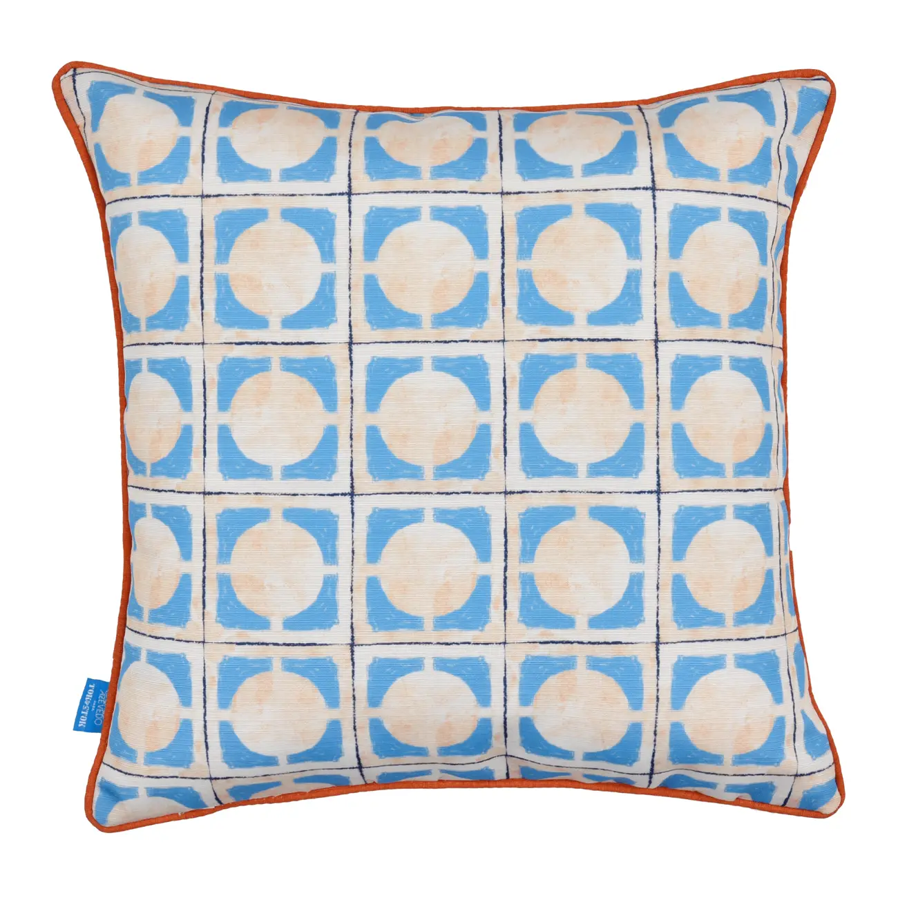 ALMOFADA 43 CM X 43 CM SAUDADE TROPICAL CARAMBOLAS - AZUL HISTÓRICO/MULTICOR - Foto 2