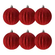 PINGENTE BOLA GLITTER CONJUNTO COM 6 BORDAR, AMAR E CELEBRAR - VERMELHO - Foto 1
