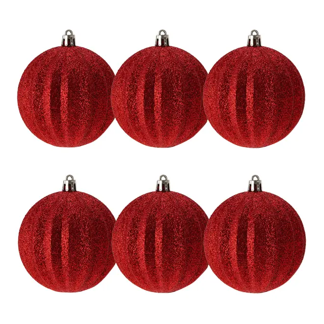PINGENTE BOLA GLITTER CONJUNTO COM 6 BORDAR, AMAR E CELEBRAR - VERMELHO - Foto 1