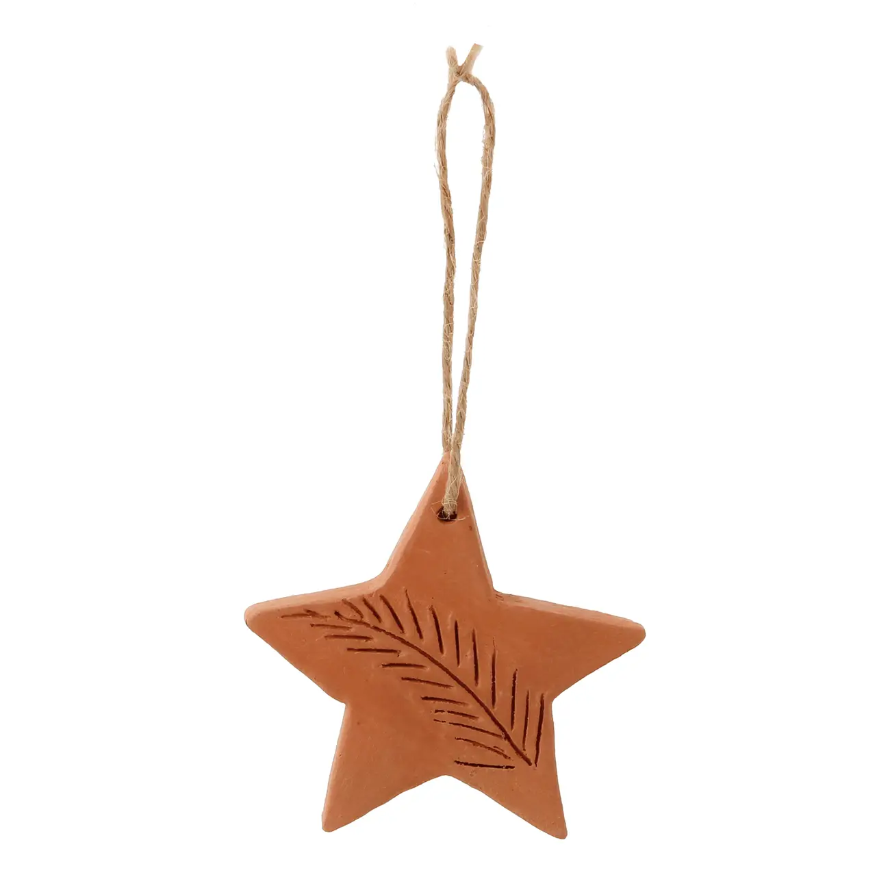 KIT COM 2 PINGENTES ESTRELA E BOLA VILAREJO NOEL - ARGILA CRUA - Foto 2