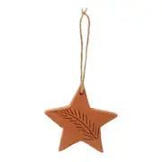 KIT COM 2 PINGENTES ESTRELA E BOLA VILAREJO NOEL - ARGILA CRUA - Foto 2
