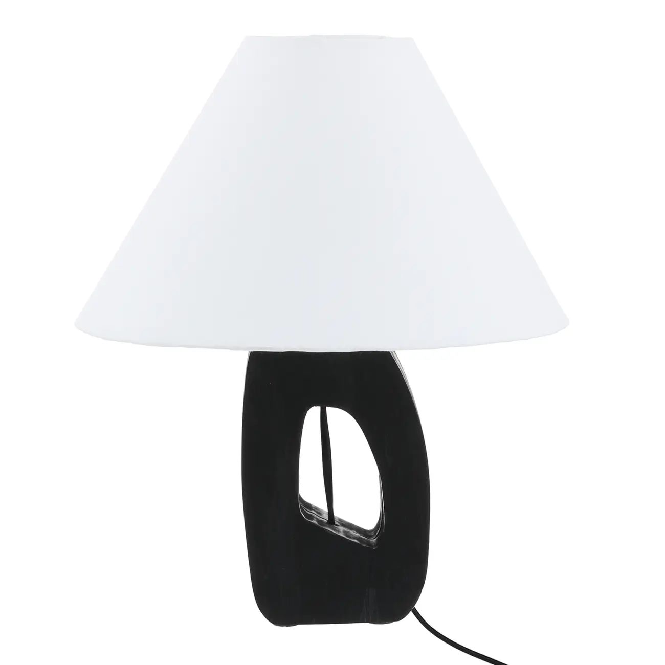 LUMINÁRIA DE MESA ÉBANY C/CUP A - EBANIZADO/BRANCO - Foto 1