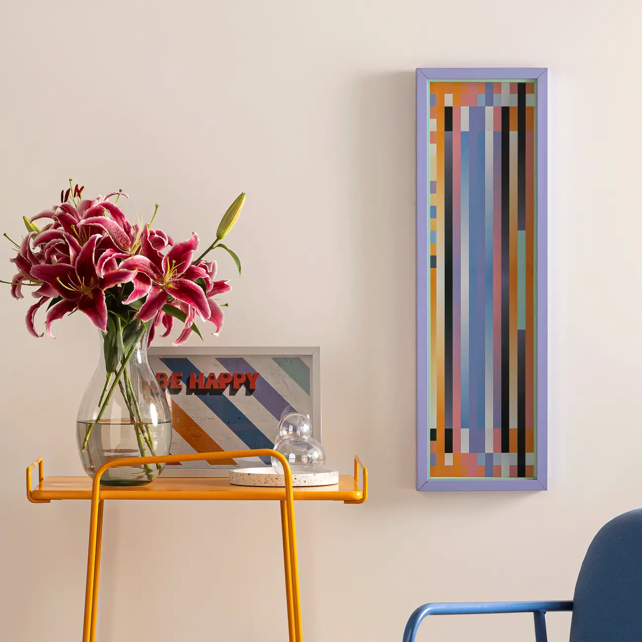 QUADRO 35 CM X 24 CM BE HAPPY - FLANDRES/CORES CALEIDOCOLOR - Foto 3