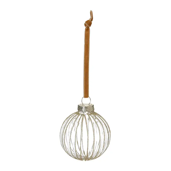 PINGENTE BOLA LINHAS 6 CM CONJUNTO COM 2 PEÇAS FINE FESTIVITY - INCOLOR/OURO - Foto 2