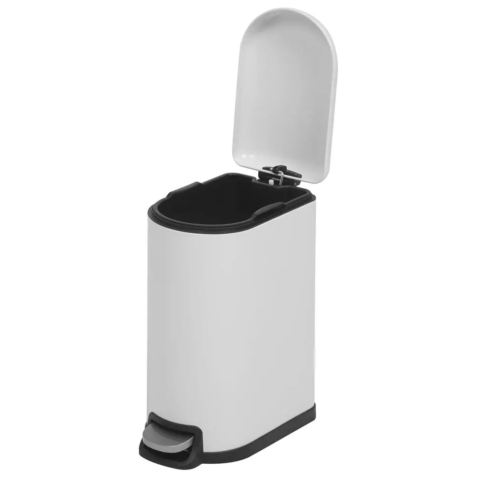 LIXEIRA COM PEDAL 10 L GIBBOUS - BRANCO BRILHANTE - Foto 4