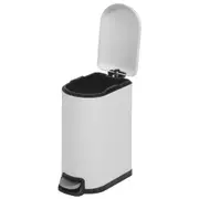 LIXEIRA COM PEDAL 10 L GIBBOUS - BRANCO BRILHANTE - Foto 4