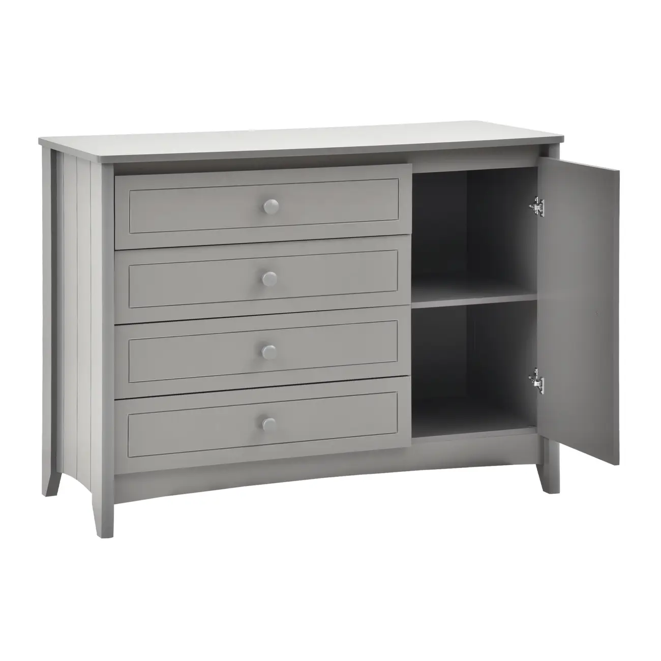 CÔMODA 4 GAVETAS/1 PORTA 1,22 M X 50 CM MON DIEU - GRIS BRULÉ - Foto 8