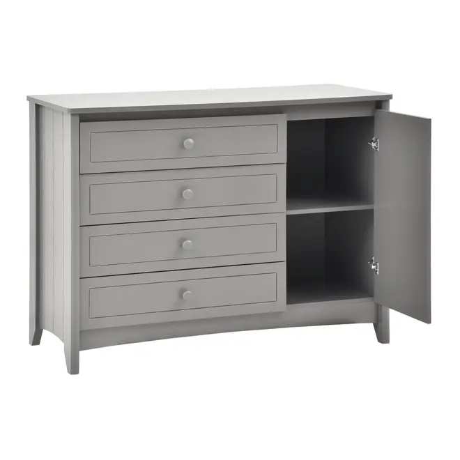 CÔMODA 4 GAVETAS/1 PORTA 1,22 M X 50 CM MON DIEU - GRIS BRULÉ - Foto 8