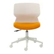 CADEIRA HOME OFFICE ZIPZ - BRANCO/SORBET DE MANGA - Foto 2
