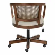 CADEIRA HOME OFFICE COM PALHINHA ATENA - NOZES/BEGE - Foto 5