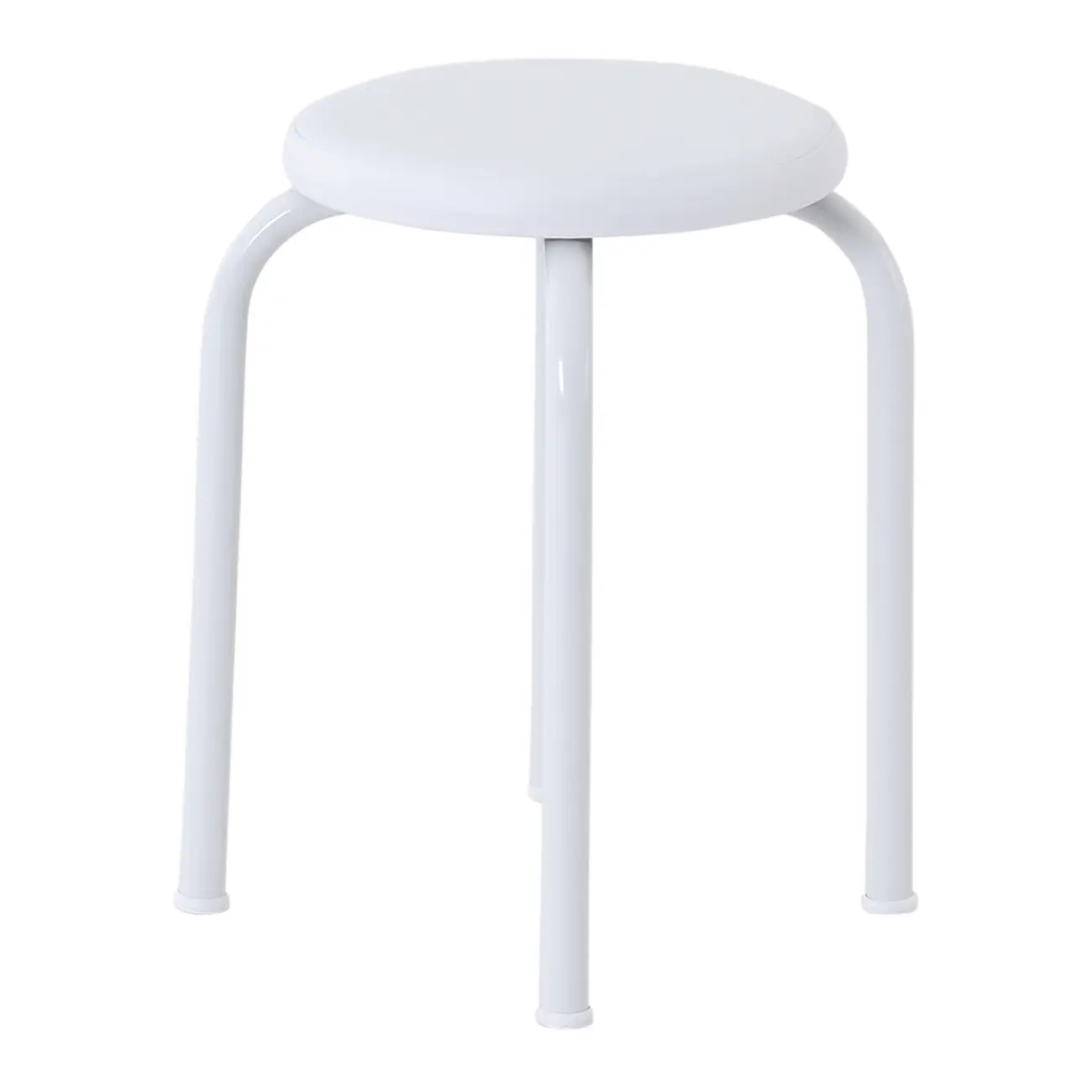 BANQUINHO EMPILHÁVEL TUBULAR - BRANCO/BRANCO - Foto 3