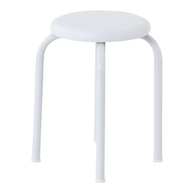 BANQUINHO EMPILHÁVEL TUBULAR - BRANCO/BRANCO - Foto 3